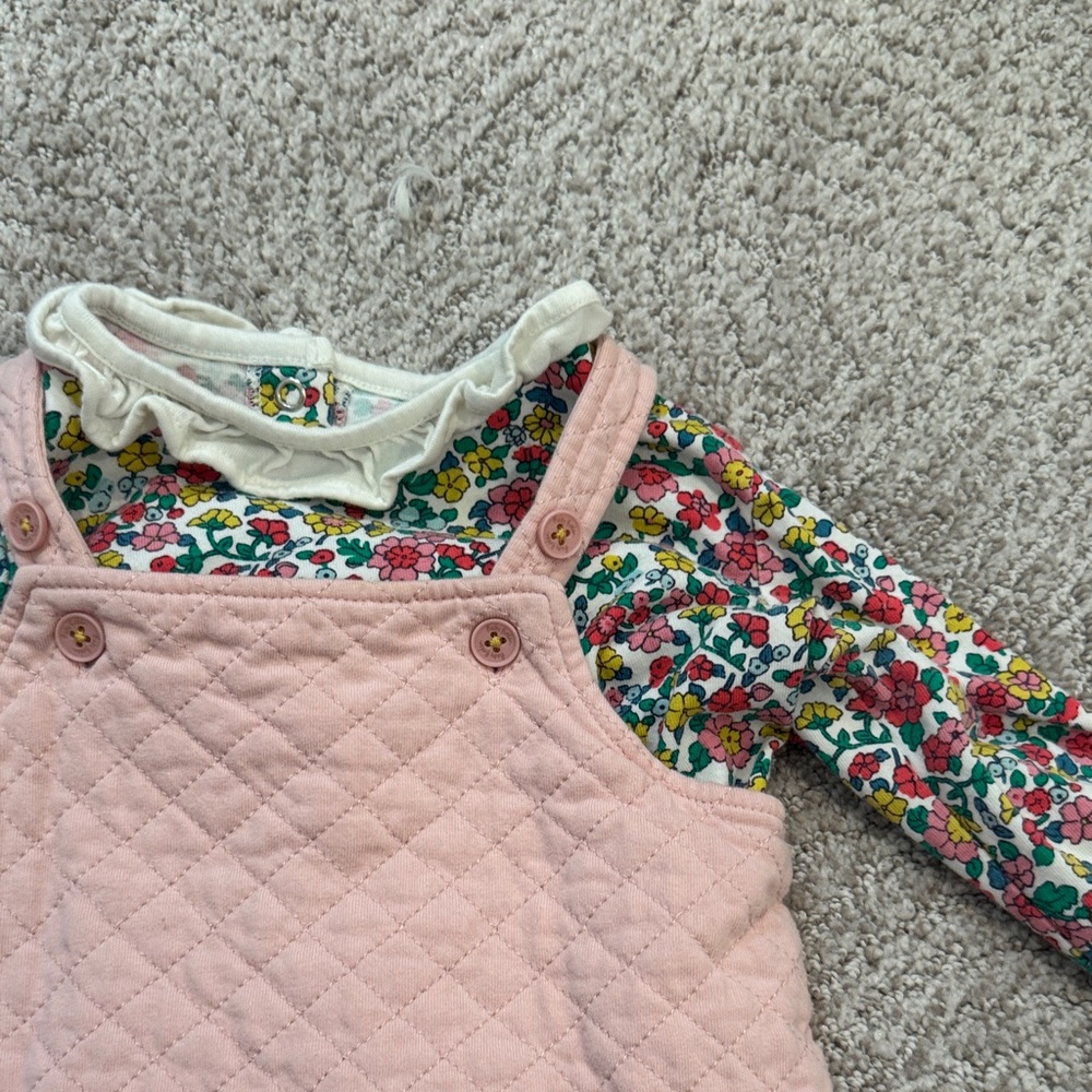 Baby Boden Pink Quilted Pinafore Dress with Duck Appliqués - Picture 6 of 12